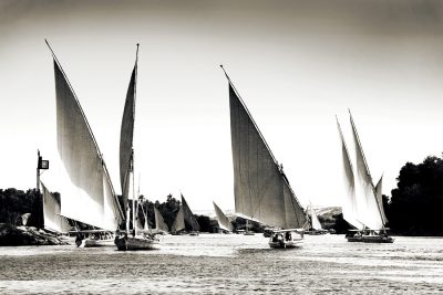 Feluccas on the Nile near Edfu